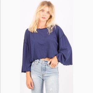 Free People Bird Gang Tee in Blue